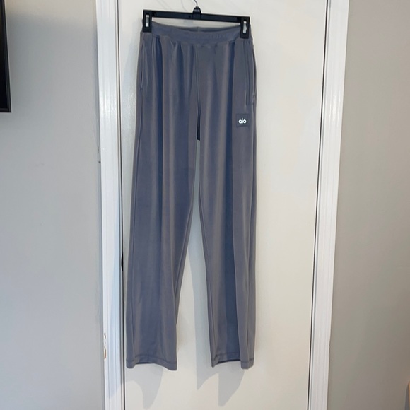 ALO Yoga Pants - Alo Yoga Velour High-Waist Glimmer Wide Leg Pant